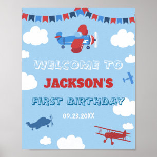 1. Geburtstagsflugzeug eines Jahres wurde willkomm Poster