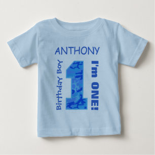 1. Geburtstagsjunge CAMOUFLAGE 1 Jahr Individuelle Baby T-shirt