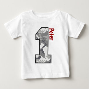 1. Geburtstagsjunge Camouflage Ein Jahr Individuel Baby T-shirt