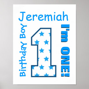 1. Geburtstagsjunge Stars 1 Jahr Individuelle Name Poster