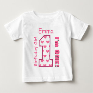 1. Geburtstagskarte 1 Jahr Individuelle Name V009 Baby T-shirt