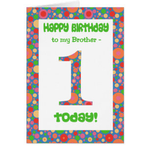 1. Geburtstagskarte für einen Bruder, Hell und Bub