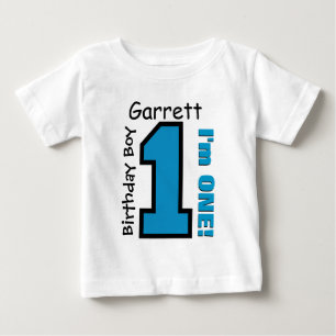 1. Geburtstagskind BLAU 1 Jahr Individuelle Name V Baby T-shirt