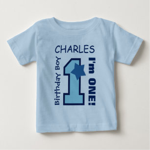 1. Geburtstagskind BLAU Einjähriger Individuelle N Baby T-shirt