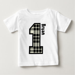 1. Geburtstagskind KARIERT 1 Jahr Individuelle Nam Baby T-shirt