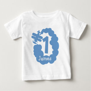 1. Geburtstagskind   Personalisiertes Flugzeug T-S Baby T-shirt