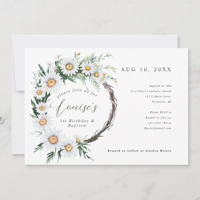 1. Geburtstagskranz Einladung (Vorderseite)