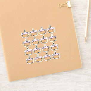 1" Geburtstagskuchen für Planer & Kalender Aufkleber