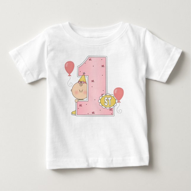 1. Geburtstagsmädchen Baby T-shirt (Vorderseite)