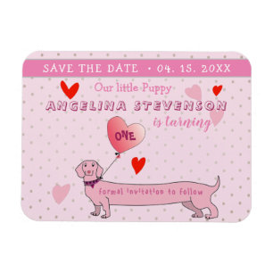 1. Geburtstagsmädchen Pink Save the Date Magnet