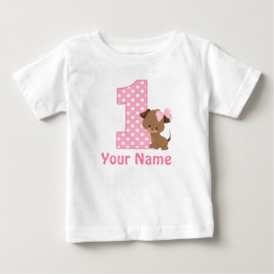 1. Geburtstagsmädchen Welpe Personalisiert T Shirt