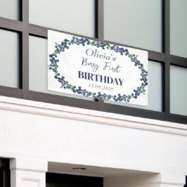 1. Geburtstagsparty Blueberry Baby Girl Banner