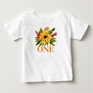 1. Geburtstagsparty Sonnenblume Baby Girl T-shirt