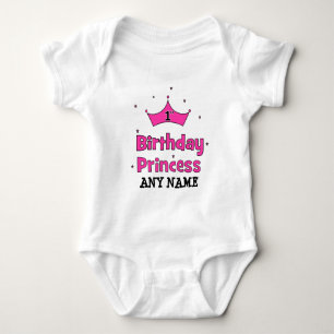 1. GeburtstagsPrinzessin mit rosa Krone Baby Strampler