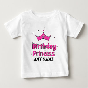 1. GeburtstagsPrinzessin mit rosa Krone Baby T-shirt