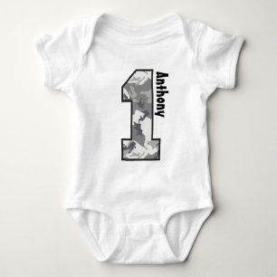 1. Geburtstagsschneemobil 1 Jahr alt N010 Baby Strampler
