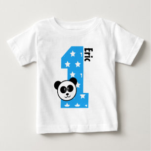 1. Geburtstagsstars und Panda Ein Jahr alter Junge Baby T-shirt