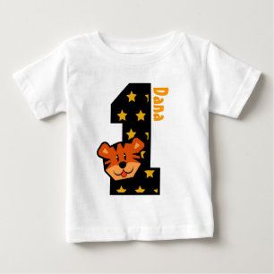 1. Geburtstagssterne und Tiger im Alter von einem Baby T-shirt