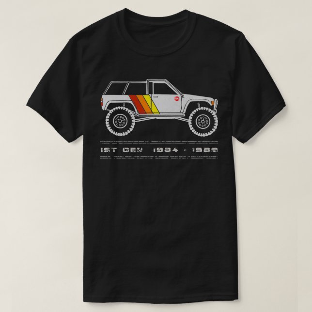 1. Gen 4Runner (19841989), Käfig & gestreifte Weiß T-Shirt (Design vorne)