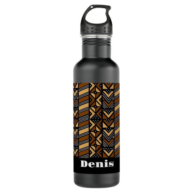 #1 Gepersonaliseerde African print Waterfles Edelstahlflasche (Vorderseite)