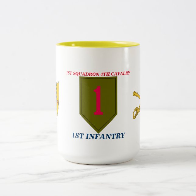 1. GESCHWADER-4. KAVALLERIE-1. INFANTERIE-TASSE ZWEIFARBIGE TASSE (Mittel)