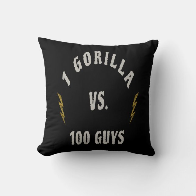 1 Gorilla gegen 100 Männer Kissen (Vorderseite)