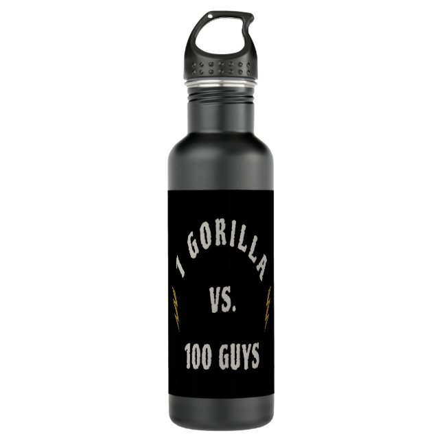 1 Gorilla vs. 100 Guys Edelstahlflasche (Vorderseite)