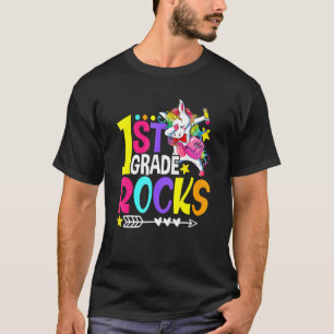 1. Grade Rocks Dabbing Unicorn Zurück zur Schule G T-Shirt