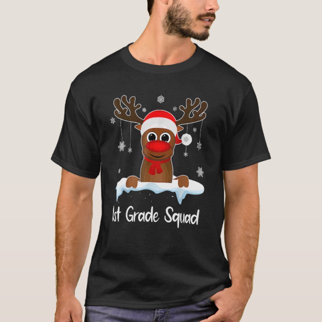 1. Grade Squad Xmas Rentier Weihnachtsmannmütze We T-Shirt (Vorderseite)