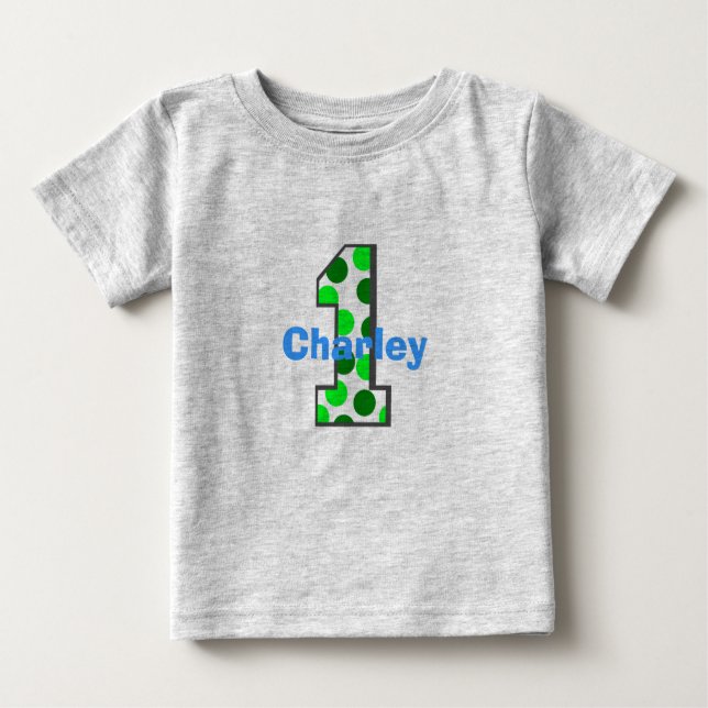 1 Green Polka Dot Birthday Shirt (Vorderseite)