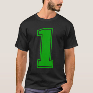 1 Green Sports Fan Jersey Nummer T-Shirt