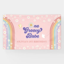 1. Groovy Babe Retro Rainbow 1. Geburtstag