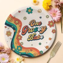 1. Groovy Babe Retro Rainbow 1. Geburtstag