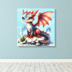 #1 Großer Drache mit großen Augen Leinwanddruck