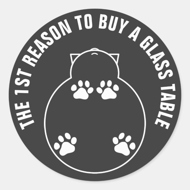 1. Grund für den Kauf eines Glastisches Runder Aufkleber (Vorderseite)