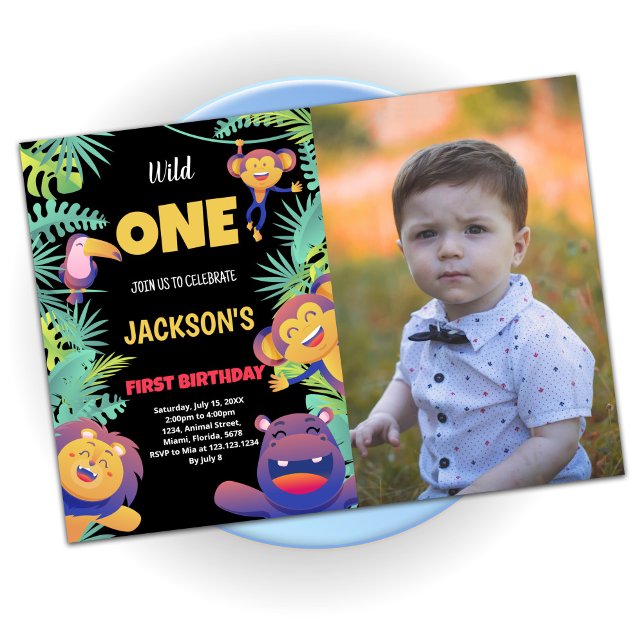 1. Grüne Safari Geburtstag Einladung mit Foto (Von Creator hochgeladen)