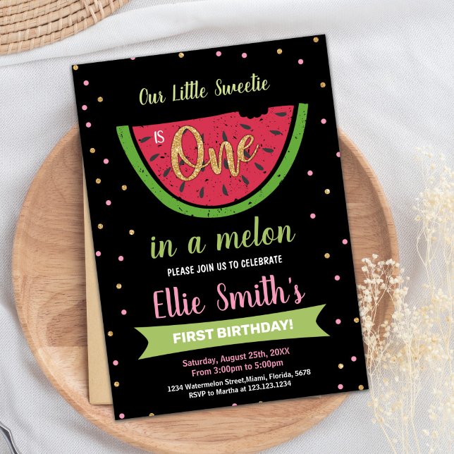 1. Grüne Wassermelone Geburtstag Einladungen (1st Green Watermelon Birthday Invitations)
