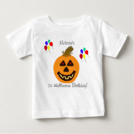1. Halloween-Geburtstag Pumpkin & Balloons-T - Shi Baby T-shirt