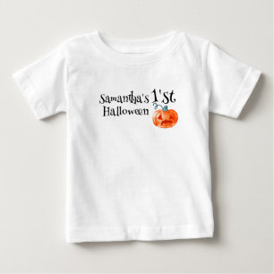 1. Halloween-Kürbis personalisiert Baby T-shirt