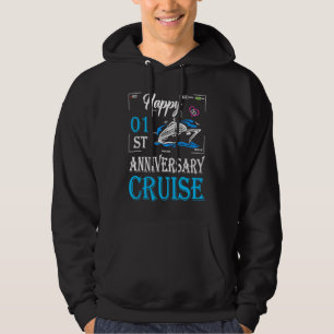 1. Hochzeitsjubiläum Frohes 1. Jubiläum Kreuzfahr Hoodie