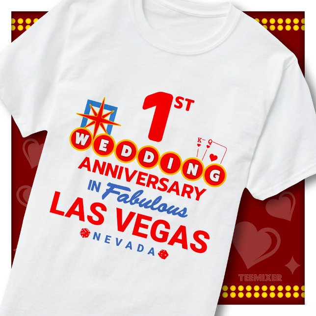 1. Hochzeitstag Fabelhaftes Las Vegas Paar T-Shirt (Von Creator hochgeladen)