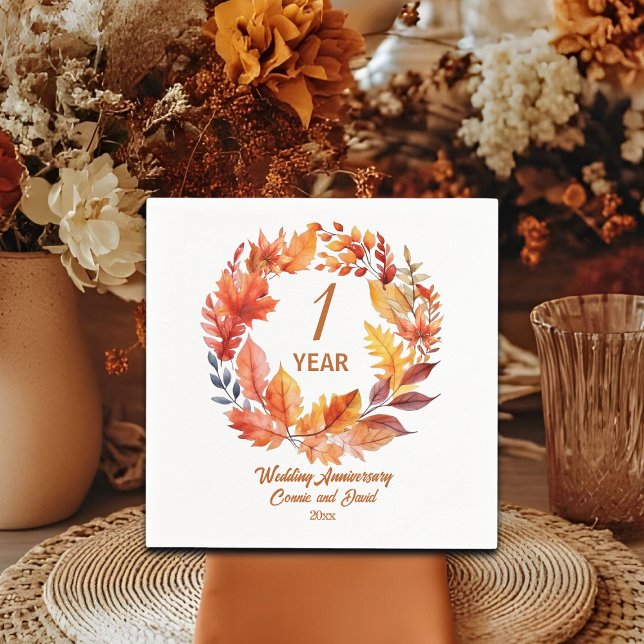 1. Hochzeitstag Herbst Blumengarten Serviette (Von Creator hochgeladen)