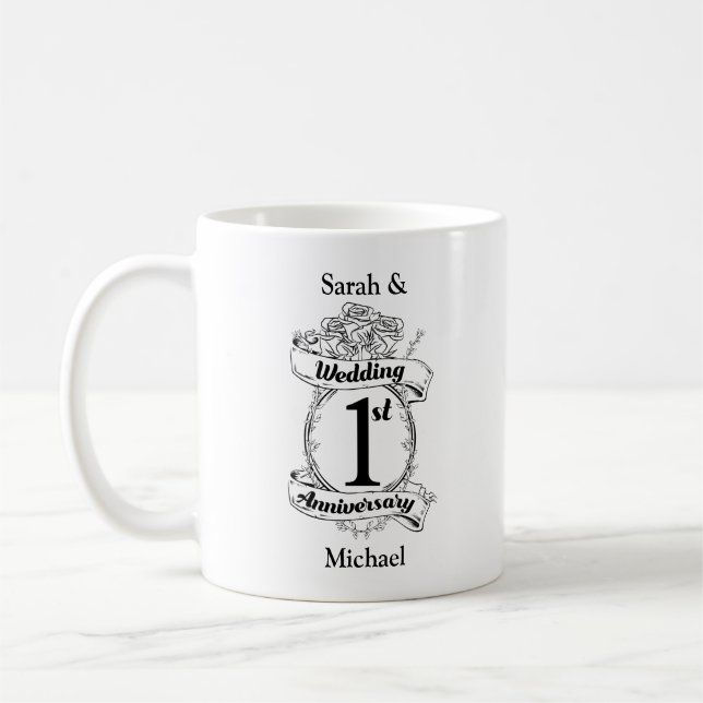 1. Hochzeitstag Kaffeetasse (Links)