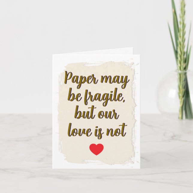 1. Hochzeitstag Karte Papier zuerst (Vorderseite)