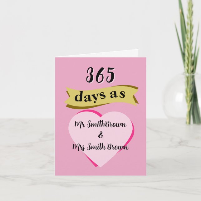 1. Hochzeitstag Karte Papier zuerst (Vorderseite)