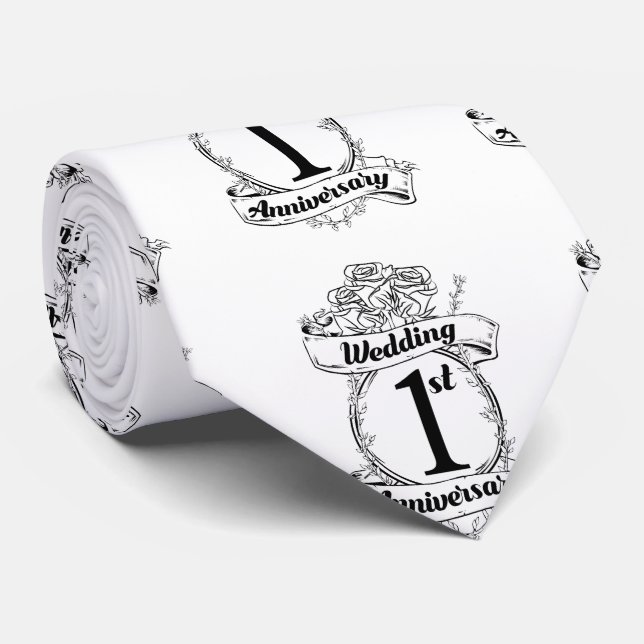 1. Hochzeitstag Krawatte (Gerollt)