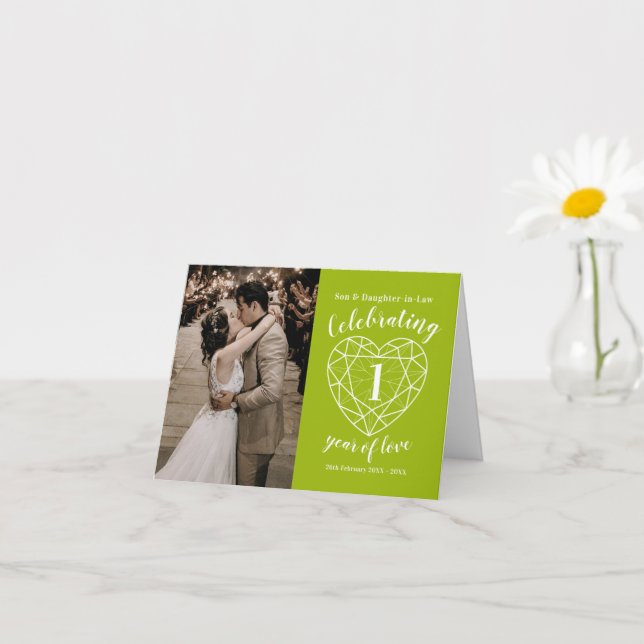 1. Hochzeitstag Peridot Custom Foto Karte (Kleines Gewächs)