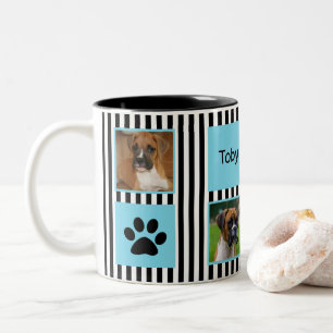 #1 Hund-Vater-Fotomaterial Schwarz-Weiß-Streifen Zweifarbige Tasse