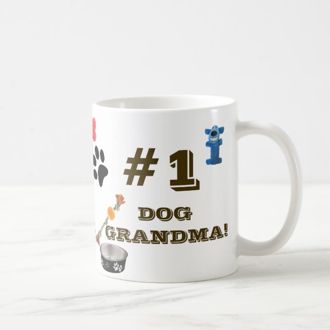 1. Hunde Oma mit Hunde-Spielzeug-Grafik Kaffeemasc Kaffeetasse (Rechts)