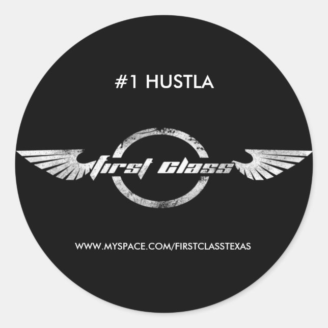 #1 Hustla-Aufkleber Runder Aufkleber (Vorderseite)
